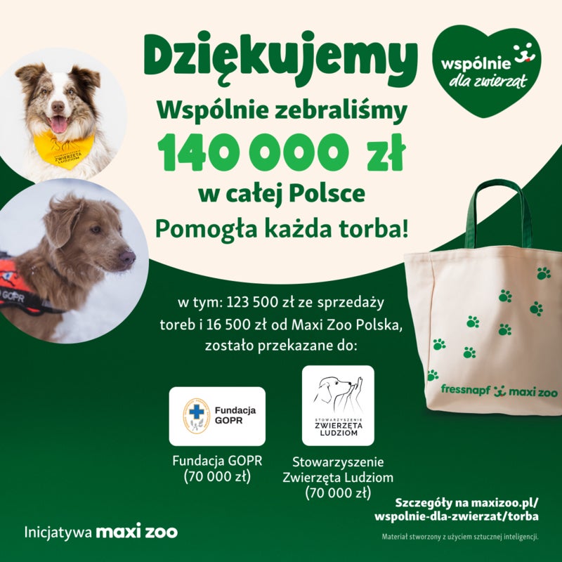 Klienci Maxi Zoo ponownie wsparli zwierzęcych bohaterów
