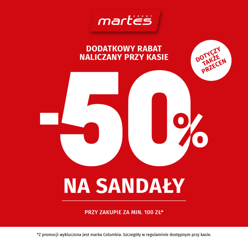 -50% NA SANDAŁY